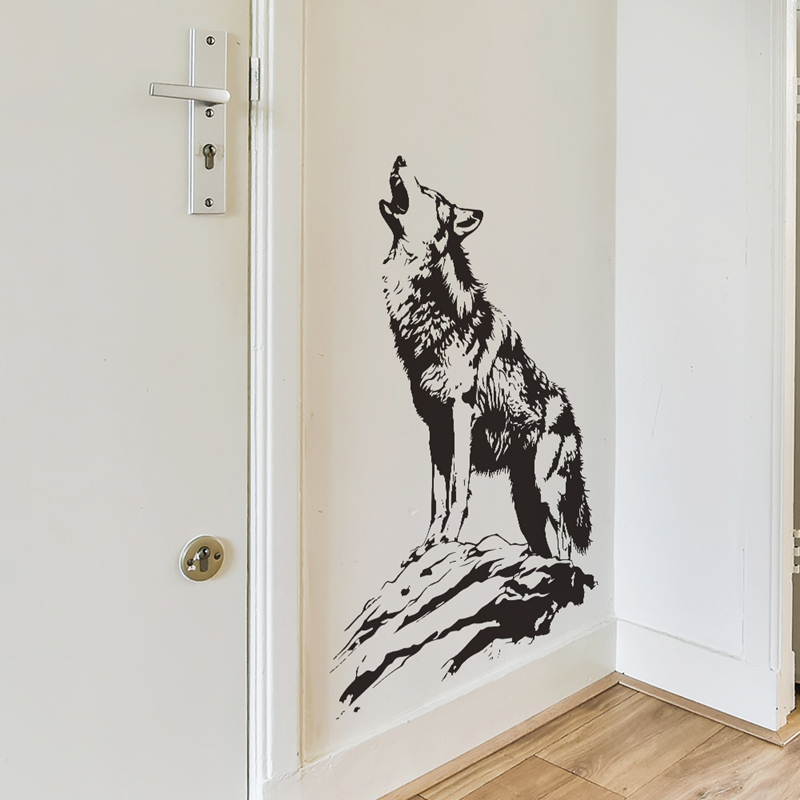 Home Office Wallpaper - Plakat ze zwierzętami 3D Samotny Wilk