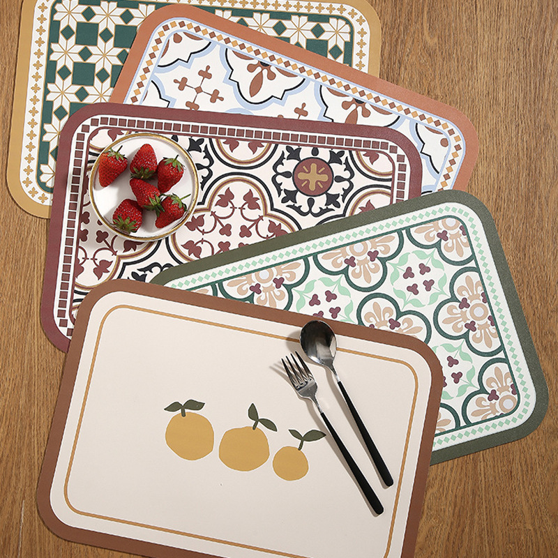 Desk Mat Leather - Retro amerykańska podkładka żaroodporna olejoodporna wodoodporna